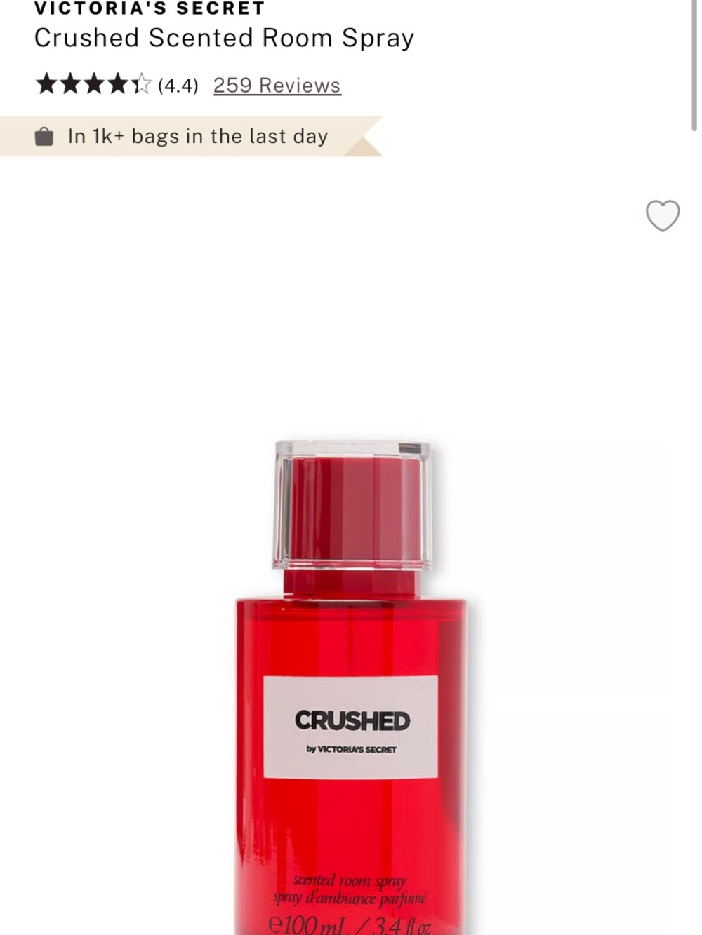 Victoria's Secret Crushed Room Spray - Red